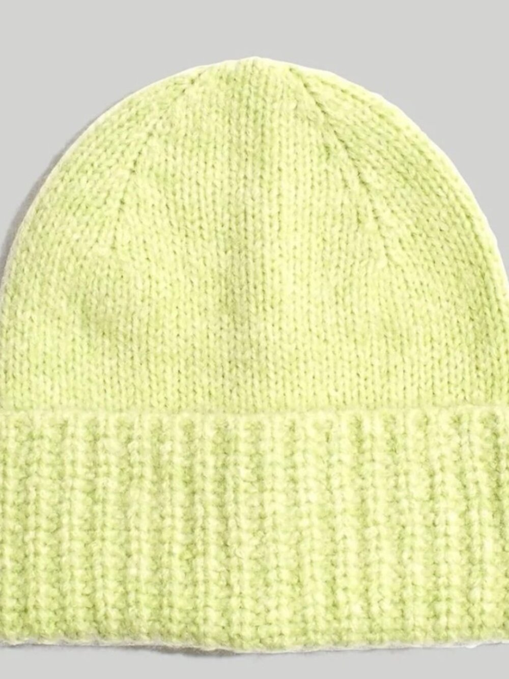 Madewell Fuzzy Wide-Cuffed Beanie Limelight, VGUC